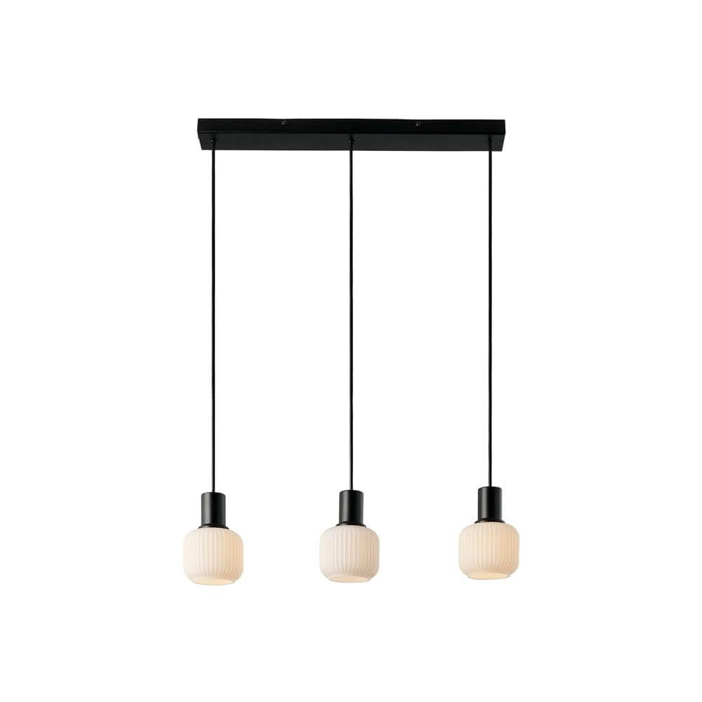 Suspension 3 lumières Milford noir et blanc Nordlux 5704924018671