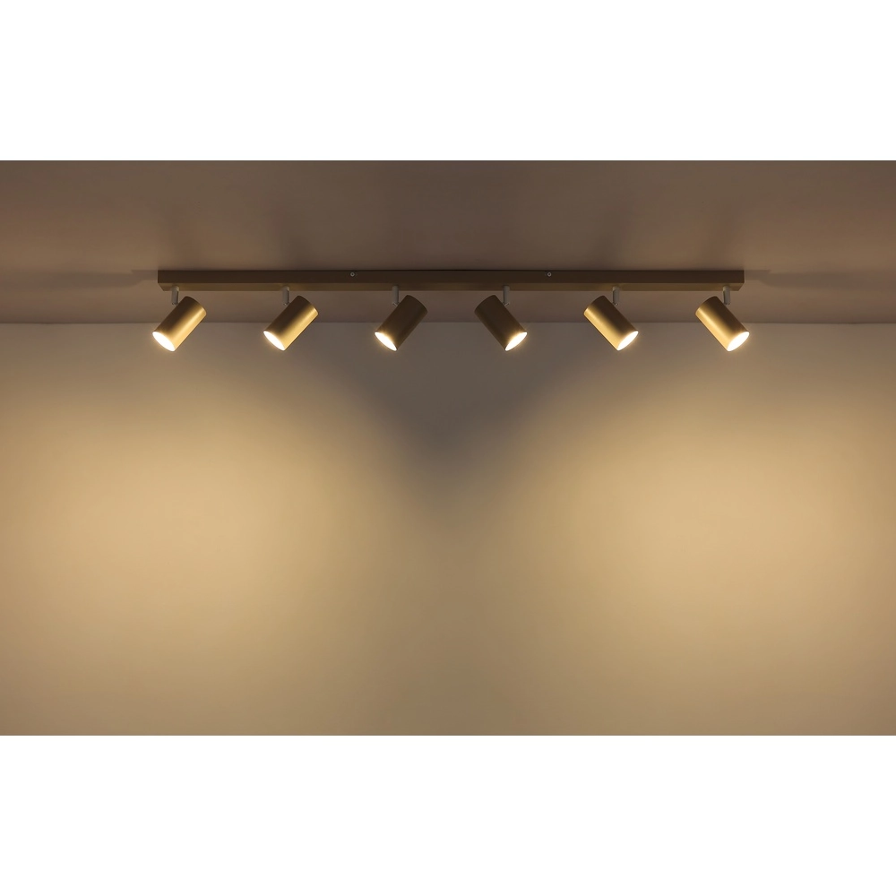 Plafonnier 6 lumières Robby brun sable Globo 9007371575442