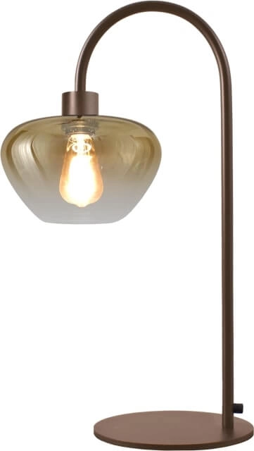 Lampe de table Genua marron avec verre doré 61cm Lampe de table Genua marron avec verre doré 61cm