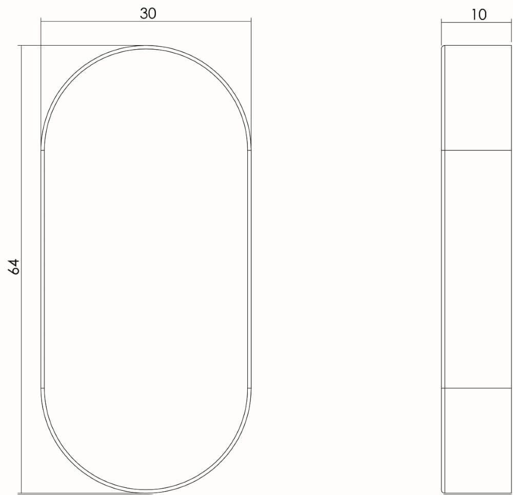 Rosace ovale Tira dissimulé en acier inoxydable 10mm Intersteel 8714186047644