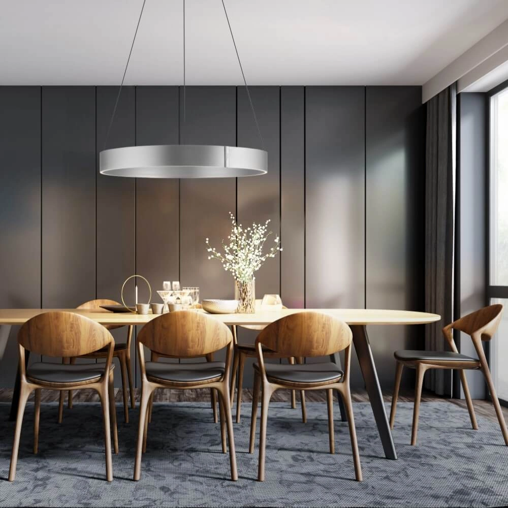 Lampe suspendue ronde Pure E-Clipse aluminium Ø 70cm Paul Neuhaus 4012248372364