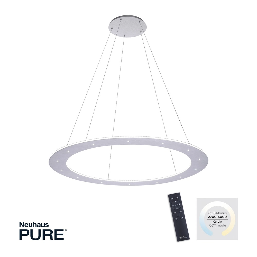 Suspension LED Pure Cosmo Métal brossé - Ø 75cm Paul Neuhaus 4012248350751