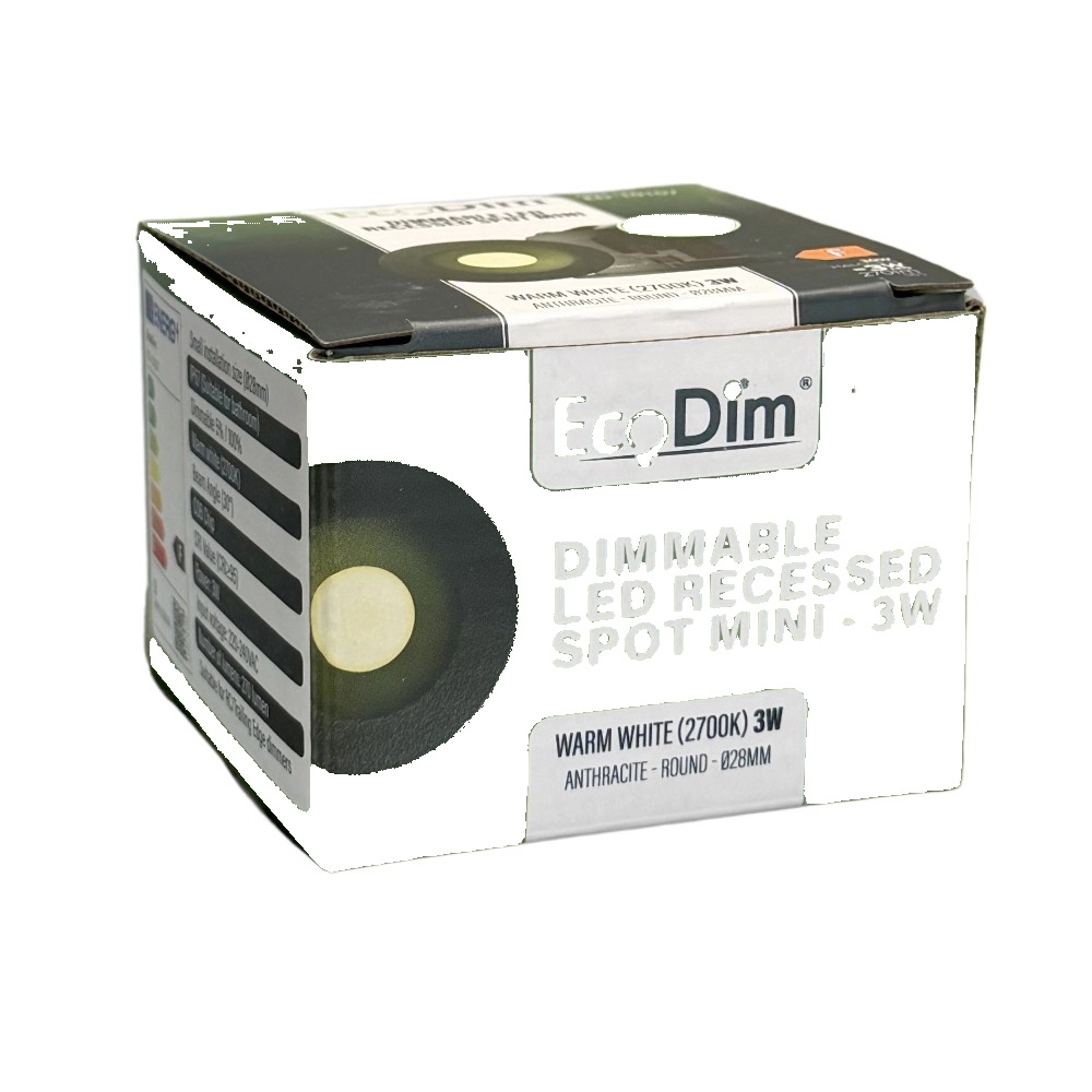 LED Mini projecteur encastré anthracite 3W Lyora 8719322376411