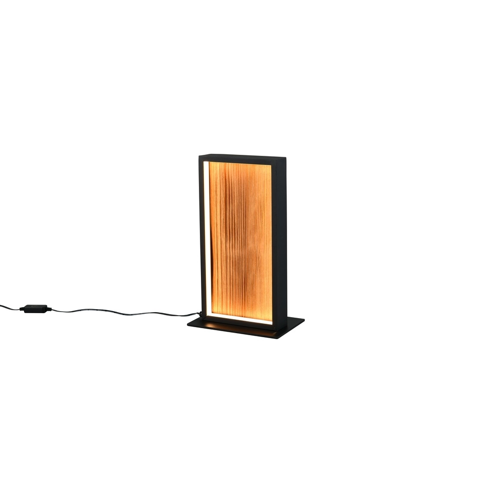 Lampe de table design Kalea noir avec bois