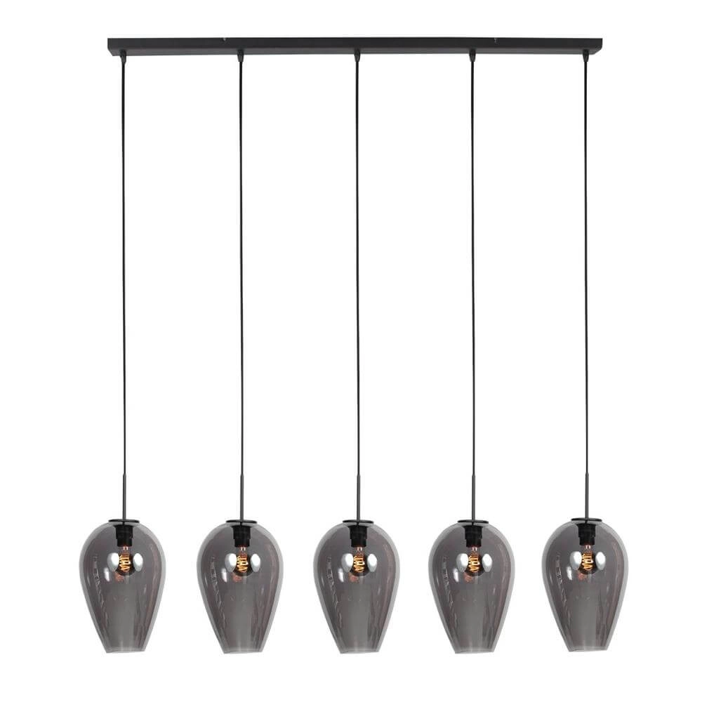 Suspension HaloSwap noir avec verre fumé Steinhauer 8712746179651
